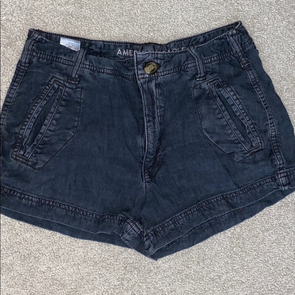 Black Linen Shorts - American Eagle